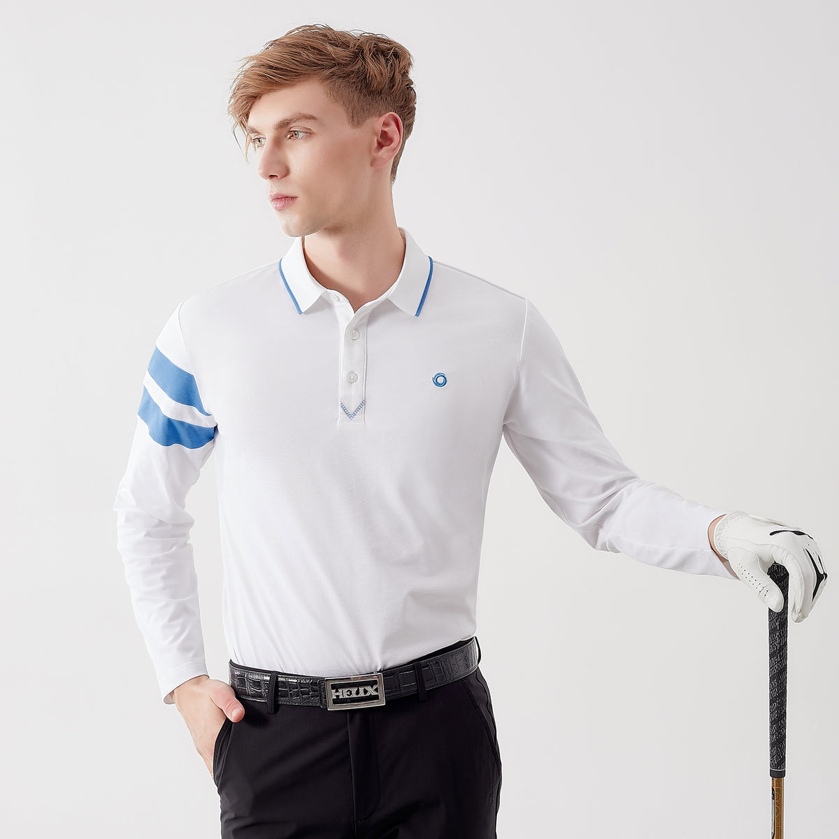 Long Sleeve Polo Shirt For Men H60228
