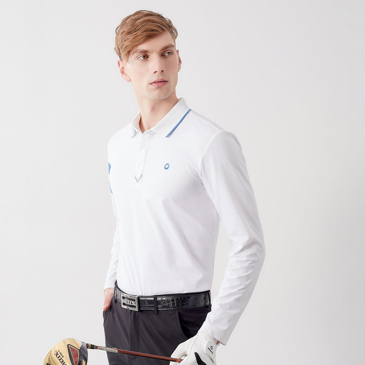 Long Sleeve Polo Shirt For Men H60228