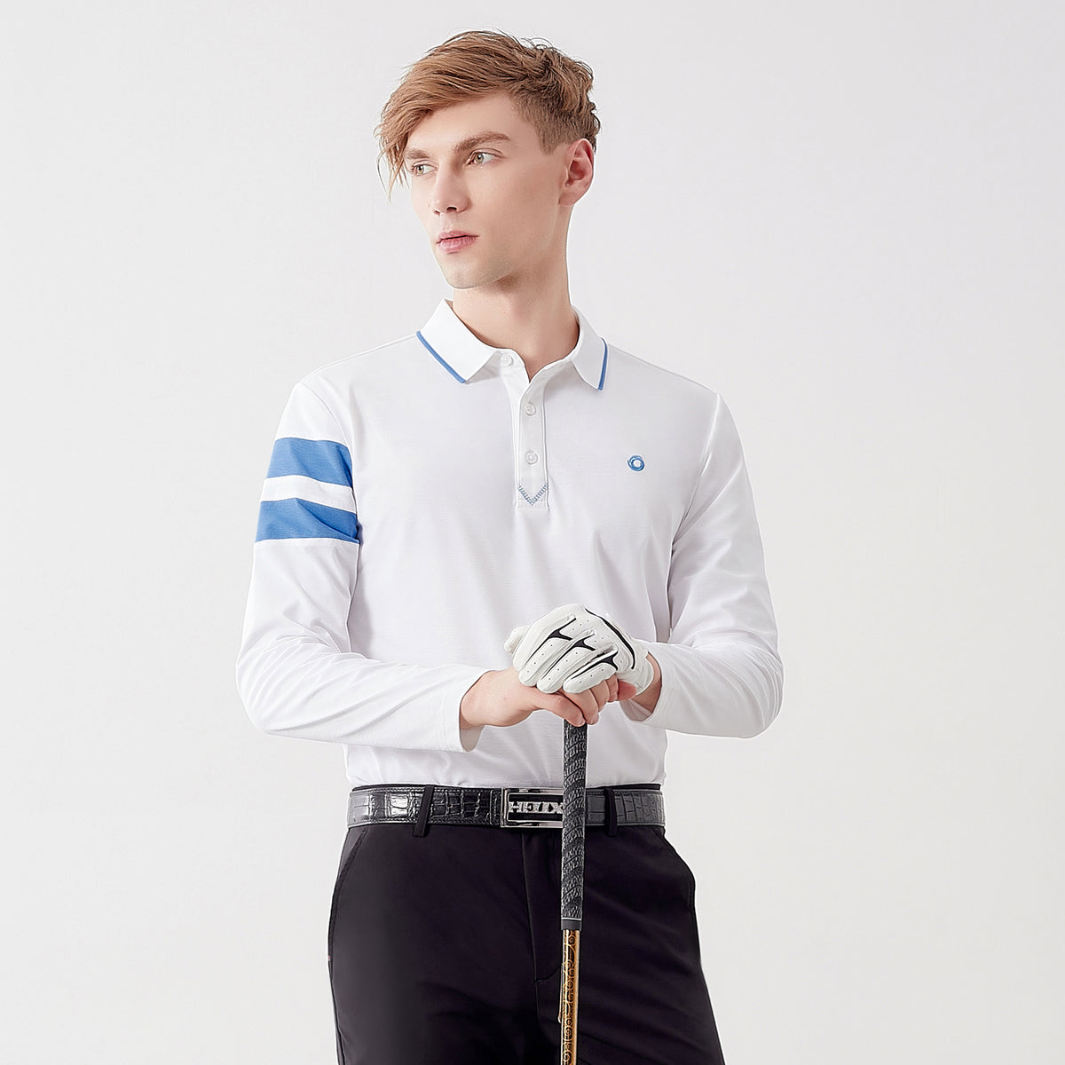 Long Sleeve Polo Shirt For Men H60228
