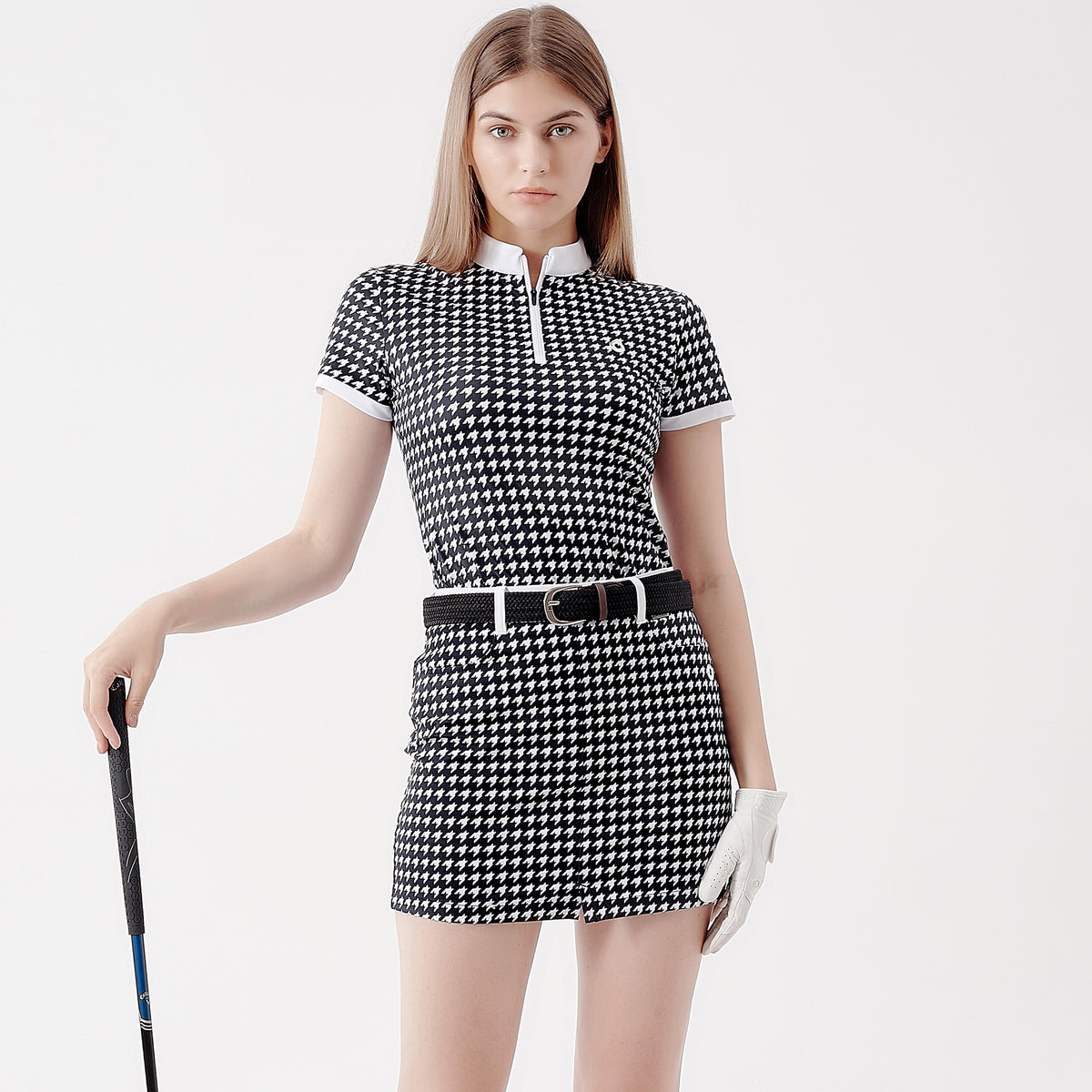 Houndstooth skirt for women H60626
