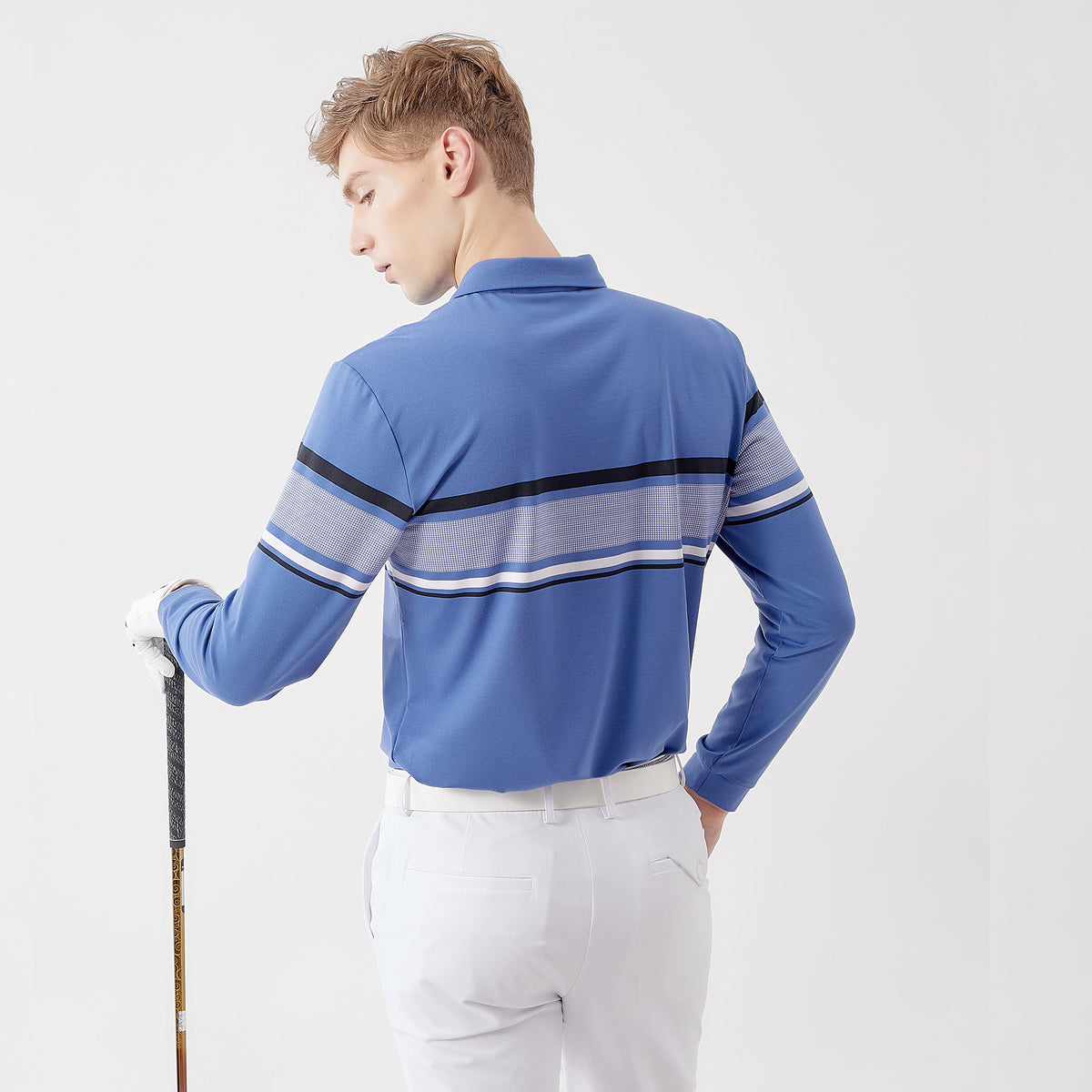Long Sleeve Polo Shirt For Men H60214