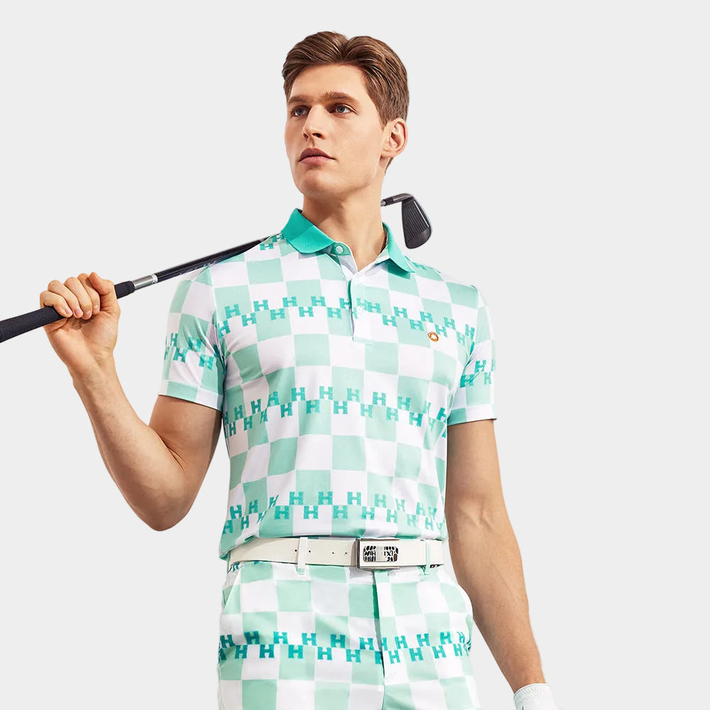 Men's Plaid Polo Shirt HELIX